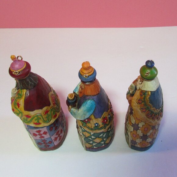 set of 3 wise men Jim Shore Heartwood Creek Christmas ornaments 2004 - Picture 6 of 8